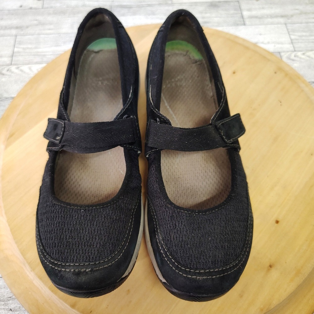 Comfortcore Mary Jane Shoes Black Leather Hook Strap Wedge Womens 7.5 Dansko - Picture 7 of 17
